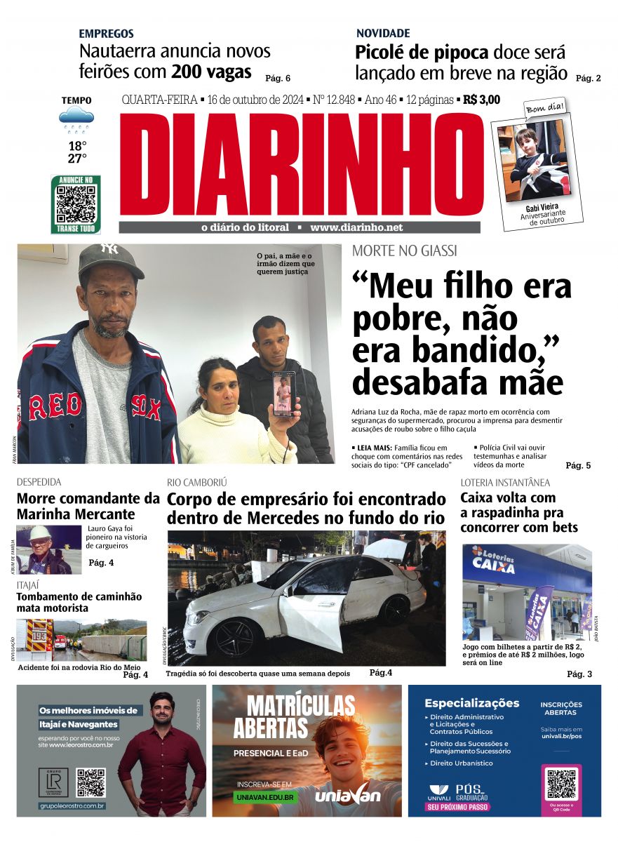 Capa de hoje