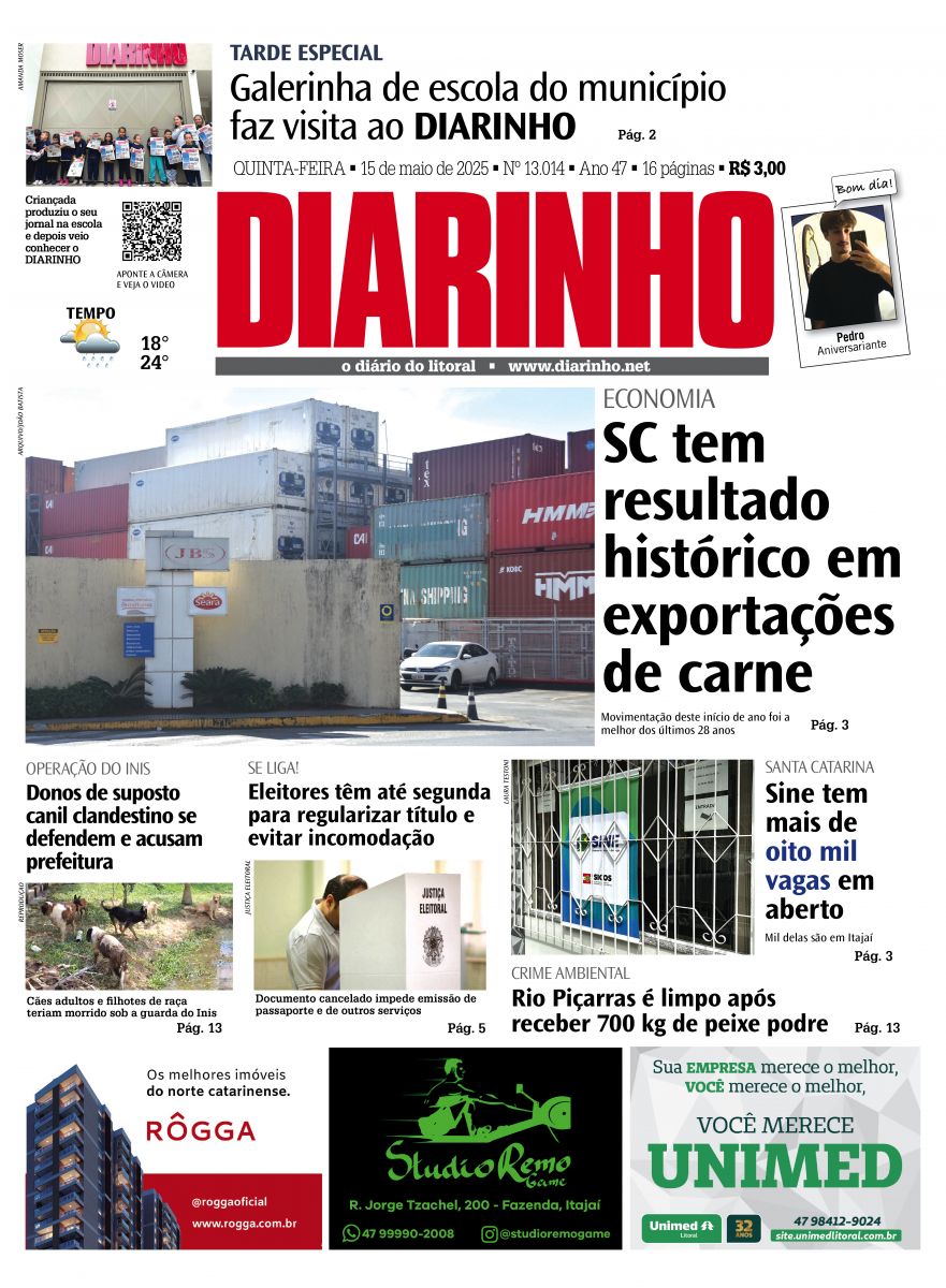 Capa de hoje