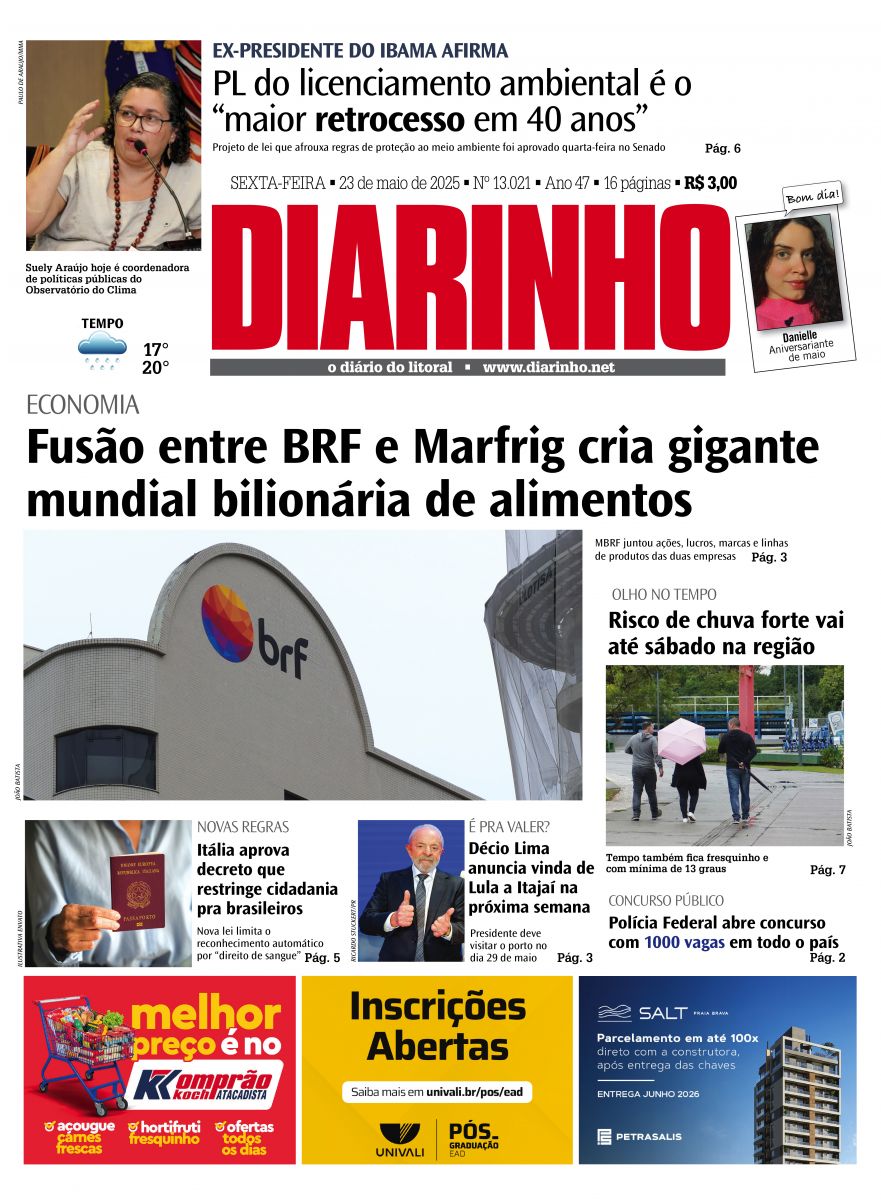 Capa de hoje