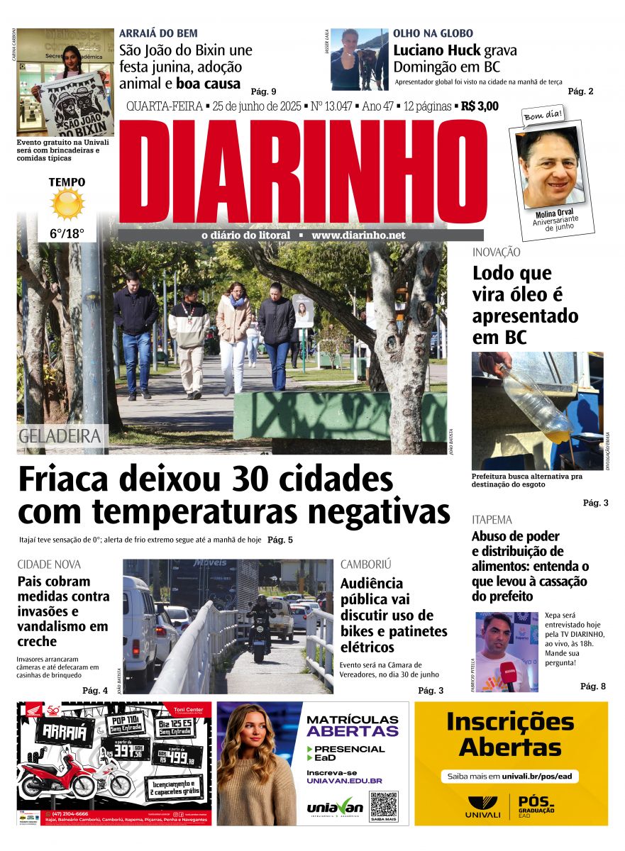 Capa de hoje