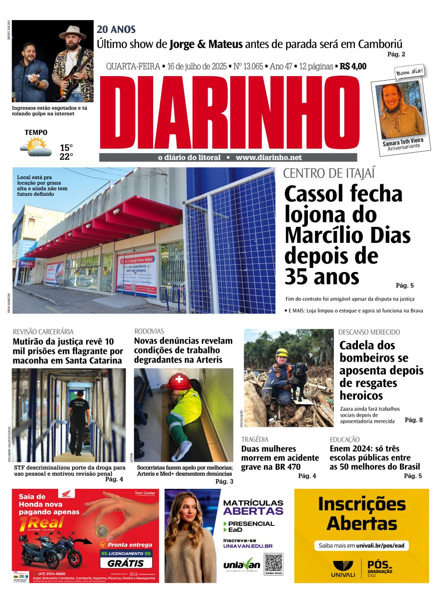 Capa de hoje