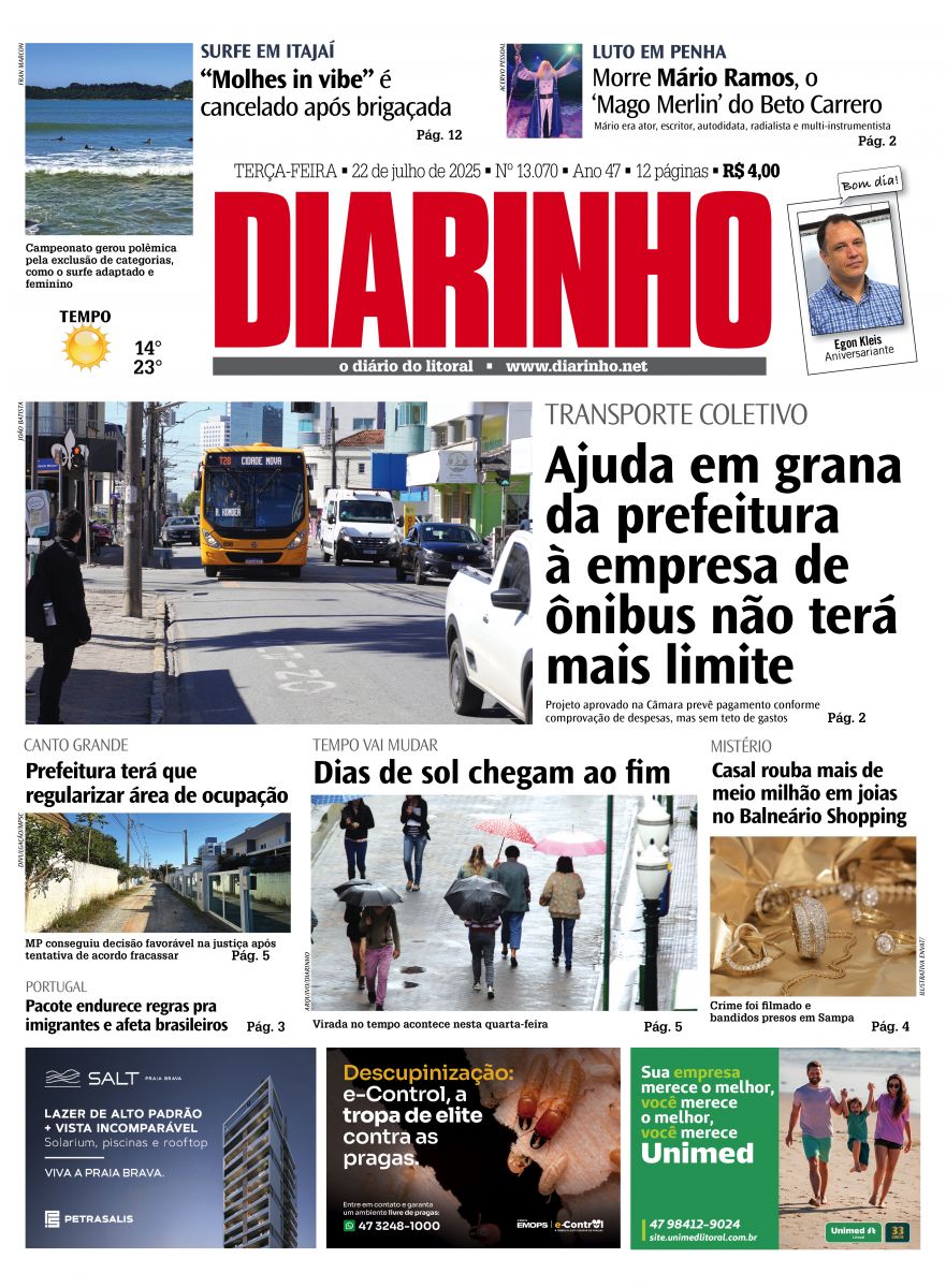 Confira a capa de hoje