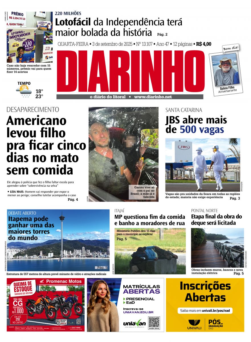Capa de hoje