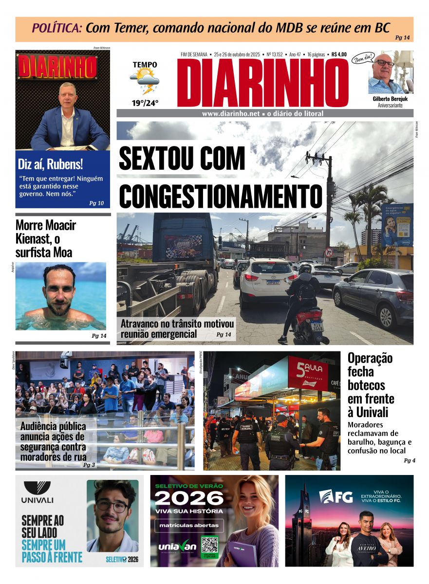 Capa de hoje