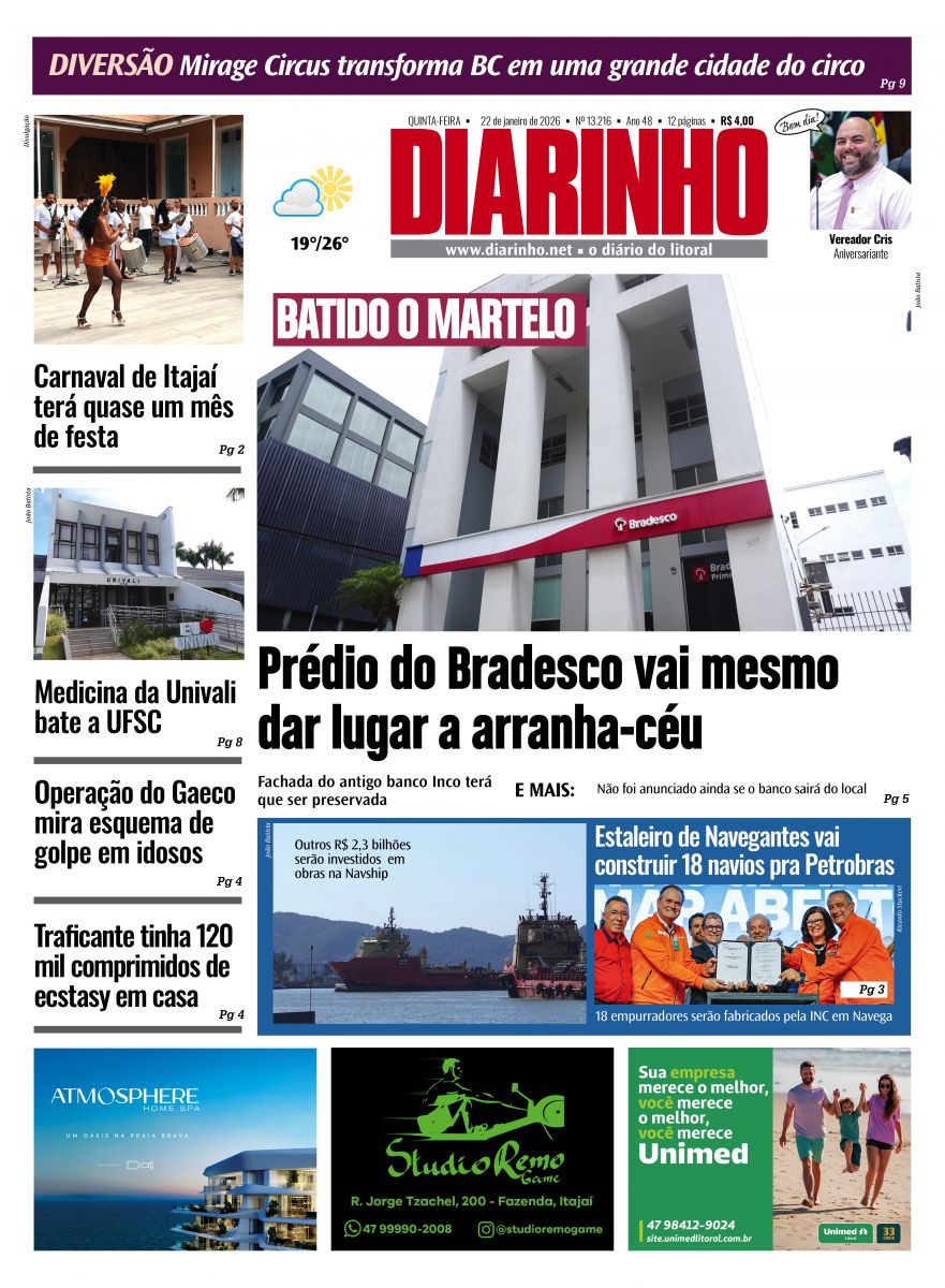 Capa de hoje