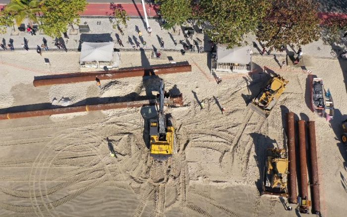 Linha terá dois quilômetros de extensão entre a draga e a praia (Foto: Divulgação)