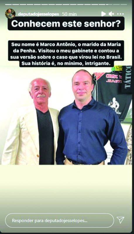 Postagem de Jessé com Marco gerou denúncia (foto: reprodução)
