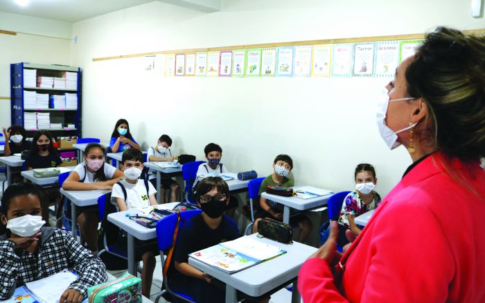 Palestrante visitou alunos da Anibal César (foto: divulgação)