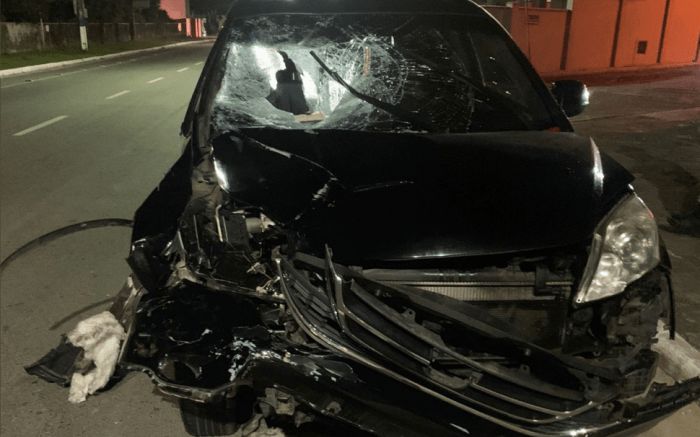 Impacto matou cidadão de 42 anos na hora. Foto Lucas Geovane/Penha On Line