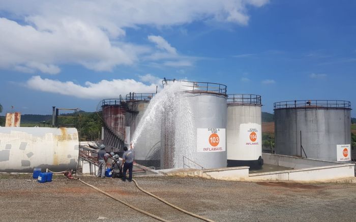 Brigadistas e bombeiros atuaram no combate às chamas Foto: Divulgação