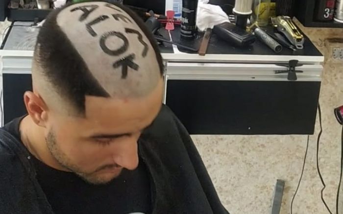 Corte de cabelo é em homenagem a passagem de Alok por Navegantes
(Foto: Divulgação @ggdamp)
