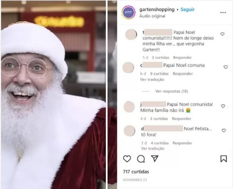 Comunista!': shopping põe segurança para Papai Noel do PT em