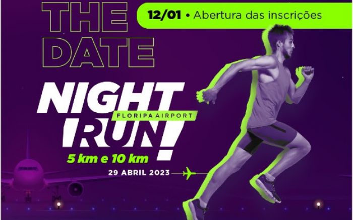 odos os itens do kit dos atletas estarão dentro de uma bag com design inspirado em uma mala de viagem Foto: Divulgação/Floripa Airport Night Run