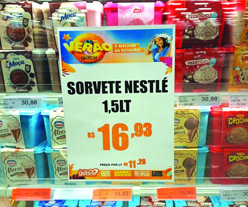  Pote de sorvete da Nestlé estava R$ 8,57 mais barato no mercado da Fazenda