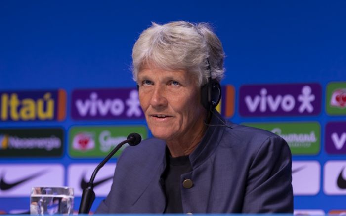 Técnica sueca Pia Sundhage anunciou as convocadas nesta terça-feira]
Foto: Thais Magalhães/CBF 