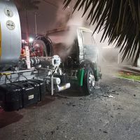 Caminhão-tanque pega fogo no Cidade Nova 