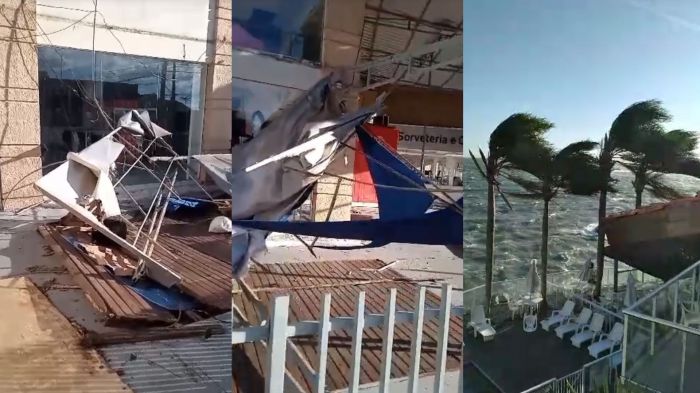 Vento deixou cenário de destruição no centro (Foto: reprodução)