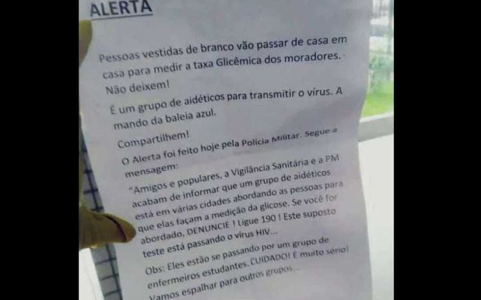 Prefeitura reforça que conteúdo do alerta é fake (Foto: Leitor)