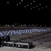 Teste de drones faz prévia do show da Virada de domingo  