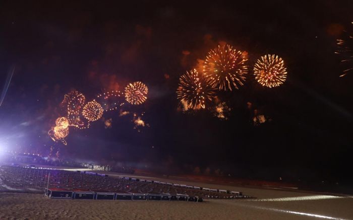 Show de drones e 15 minutos de fogos deram as boas-vindas para 2024
(Foto: Divulgação)