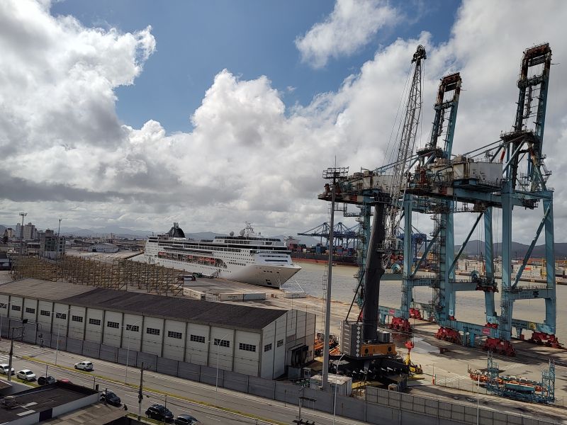 Porto de Itajaí segue sem nenhuma movimentação de contêiner (foto: Franciele Marcon)