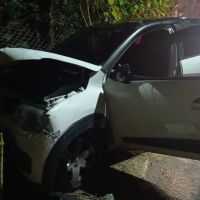 Bandidos roubam carro, sequestram motorista de aplicativo e batem com o carro em árvore 