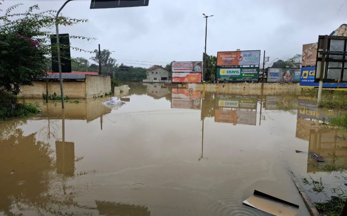 Rio do Sul foi a cidade mais atingida pela chuvarada de sábado
(foto: Divulgação/SDC)