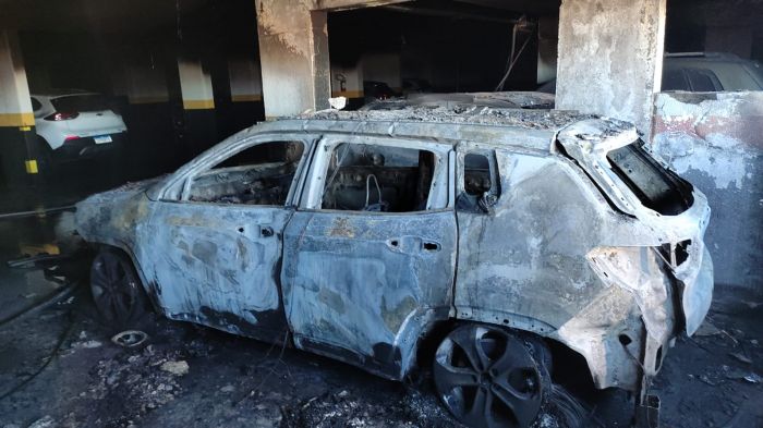 Fogaréu aconteceu na manhã desta segunda-feira e foi controlado pelos bombeiros
(Foto: divulgação CBMSC)