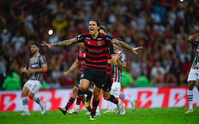 Pedro, de pênalti, marcou o gol do Fla na partida. Foto: Divulgação/Flamengo