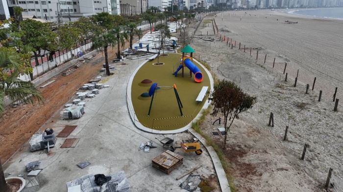 Primeiro trecho da reurbanização na Barra Sul (Foto: Reprodução)