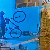 Recepcionista tem bicicleta furtada do quintal de casa; veja o vídeo  