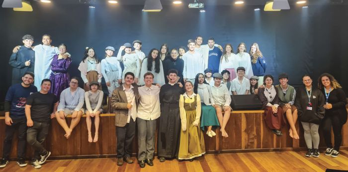 Estudantes de Itajaí encenam a história de São João Bosco  (Foto: Gisele Mendes)