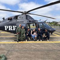 Menino é levado de helicóptero para transplante em Curitiba