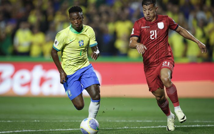 Vinícius Júnior teve uma lesão cervical em partida pelo Real Madrid. Foto: Divulgação/CBF