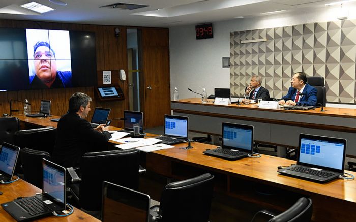 William Rogatto deu depoimento à CPI on line, pois se mudou para Portugal 
Foto: Jefferson Rudy/Agência Senado