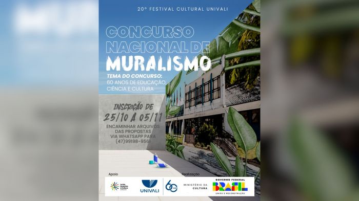 Obras de artistas de todo o país vão estampar os muros da Univali em homenagem aos 60 anos da universidade (Foto: Divulgação)