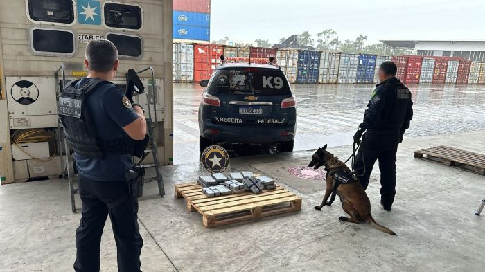 É a terceira apreensão de cocaína no Complexo Portuário de São Francisco do Sul (Foto: Receita Federal)