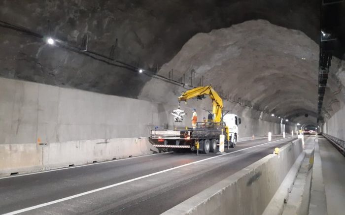 Túnel vai receber instalação de jatos ventiladores (Foto: Divulgação/Arteris Litoral Sul)