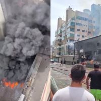 AGORA: incêndio se espalha por supermercado de Itapema  