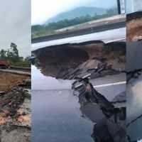 Cratera bloqueia BR 101 nesta sexta-feira