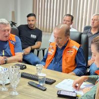 Governador Jorginho Mello encontra Leonel e Juliana Pavan em BC  