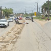 Motociclista morre atropelado por caminhão no Santa Regina