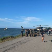 Curso do Nepom coloca helicóptero e policiais na orla de Itajaí