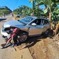 Motoristas batem de frente na SC 414 e vítima em estado grave vai para o hospital