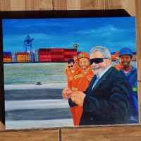 Tela de artista plástico de Itajaí vira presente para o presidente Lula