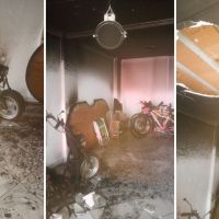 Moto elétrica pega fogo durante carregamento em BC