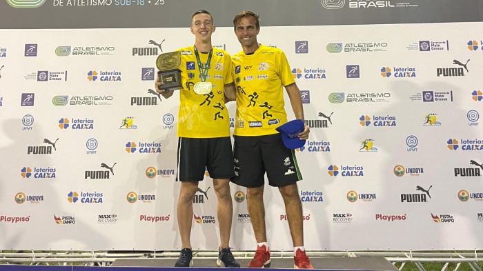 Paulo e o técnico Luciano Moser participaram do Brasileiro em Cuiabá (Foto: Divulgação)