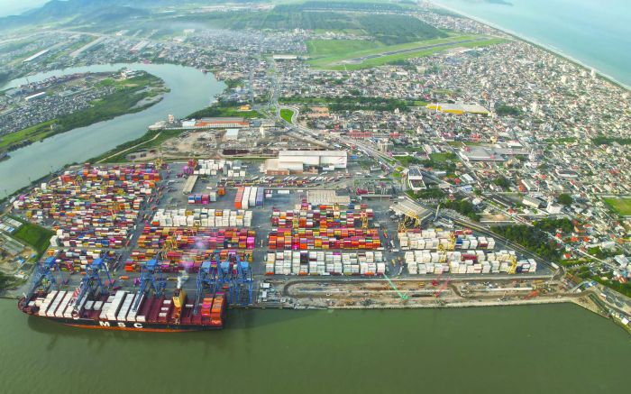 Obras preparam porto para receber navios de 400 metros (Foto: Divulgação/Portonave)