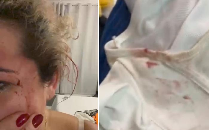 Vídeo registrou parte da agressão à cabeleireira (Foto: Reprodução)