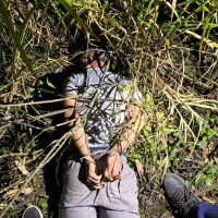 Assaltante foge pra matagal para fugir da polícia